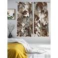 thumbnail image 3 of Collage Sheer Curtains 2 Panels Set Abstract Artistic Gradient Brown Gray Rustic Farmhouse Sheer Window Curtains Light Filtering Rod Pocket Voile Drapes for Bedroom Living Room 52"x63", 3 of 9