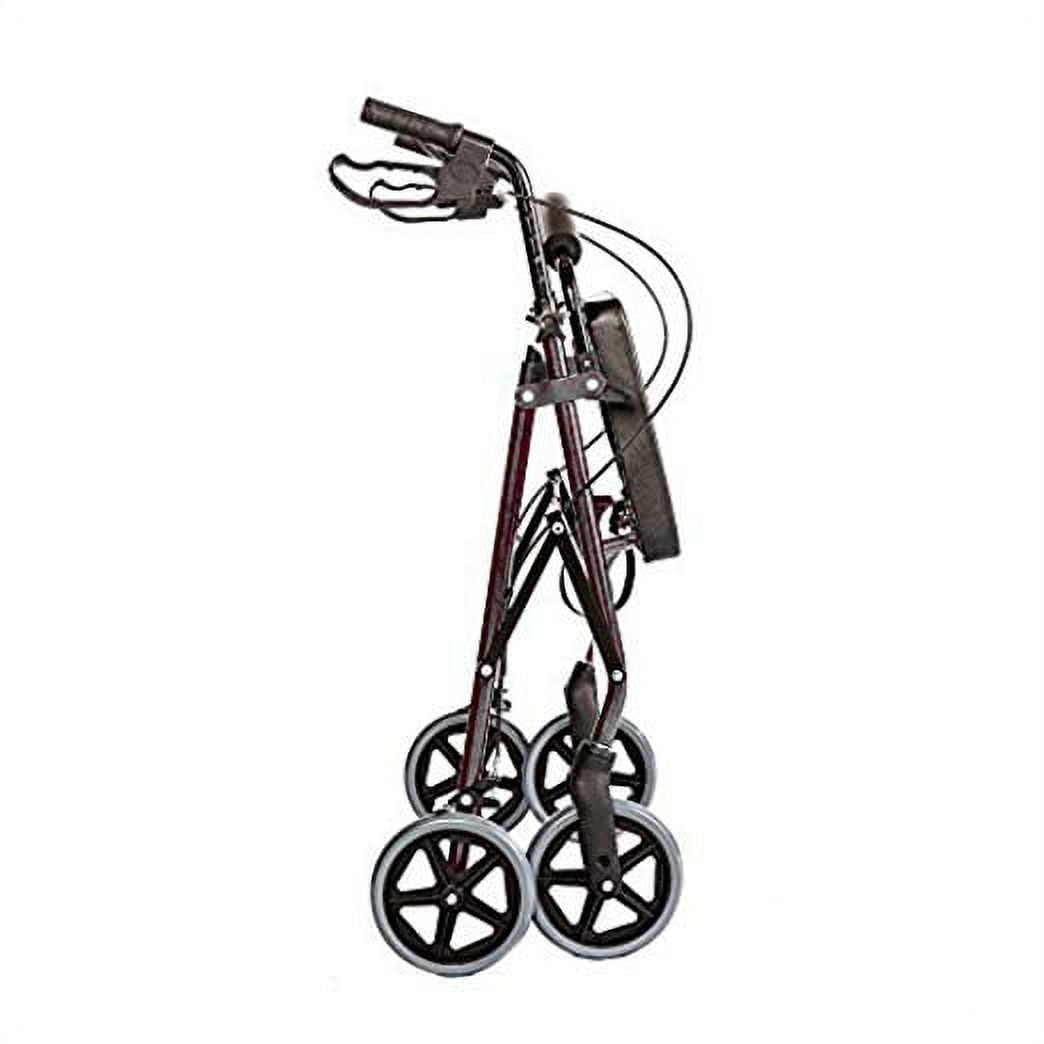 HEALTHLINE Heavy Duty Bariatric Rollator Walker For Senior With Seat and Wheels, 4 Wheel Walker With Seat and Basket and Brakes, Medical Heavy Duty Walker With Seat for Seniors, Black
