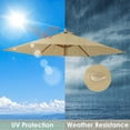 thumbnail image 4 of Yescom 9' Patio Umbrella Replacement Canopy 6 Rib Outdoor Yard Garden Deck Lawn Market Parosol Cover Top Color Tan, 4 of 9