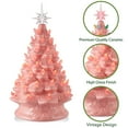 thumbnail image 3 of Casafield Hand Painted Ceramic Christmas Tree, Pink 15-Inch Pre-Lit Tree with 128 Multi Color Lights and 2 Star Toppers, 3 of 4
