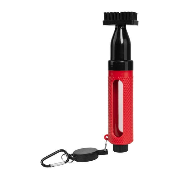 Vsenkes Golf Club Cleaner Brush Bottle Professional Convenient Easy to Use Golf Groove Cleaning Tool for Outdoor Sports Women Black Red