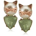 thumbnail image 1 of Pendientes Betsey Johnson Cat Stud con perla y piedra, 1 of 3