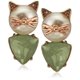 thumbnail image 1 of Pendientes Betsey Johnson Cat Stud con perla y piedra, 1 of 3