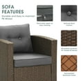 thumbnail image 5 of Royalcraft 8-Piece Patio Furniture with Waterproof Outdoor Coffee Table, 73 Gallon Storage Box, Lightweight Aluminum Frame, All-Weather Wicker Rattan,Brown Wicker and Dark Grey Cushion, 5 of 7