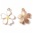 thumbnail image 2 of Alloy Enamel Pendants Flower Light Gold White 20x18x3mm Hole: 1.4mm, 2 of 2