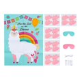 thumbnail image 1 of Alpaca Themed Game Poster Kids Pin the Tail on the Llama Game Sticker Children Eye Patch Party Decals Birthday Party Favor Supplies Decoration, 1 of 4
