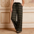 thumbnail image 2 of RUTAYY Women's Pants Loose Plaid Stretchy Casual Elastic Waistband Comfortable Everyday Wear Trendy Vacation Trousers, 2 of 7