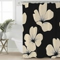 thumbnail image 2 of Small Stall Shower Curtain 36x72 Inch Narrow Half Size Beige Floral Silhouette Bath Curtains Bathroom Decor Farmhouse Vintage Flowers Waterproof Fabric Shower Curtain Set with Hooks 36 Inch, 2 of 6