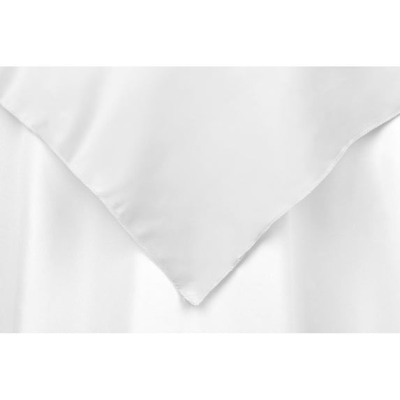 1 Pc, Square 54" Lamour Satin Table Overlay - White For Wedding Or Event Decor