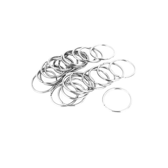 25 Pcs 40mm Outside Dia Metal Double Loop Split Ring Key Holder Keyring