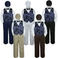 thumbnail image 1 of 5pc Boy Suit Set Navy Blue Vest Bow Tie  Baby Toddler Kid Formal Hat Pants S-7, 1 of 2