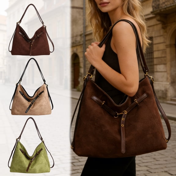 Uuiauoio Convertible Tote Bag to Backpack for Women, Large Capacity Suede Handbag Shoulder Bag, Casual Travel Purse with Pockets for Laptop Work Commute