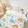 thumbnail image 3 of Homewish Cartoon Dino Twin Duvet Cover,Cute Floral Twin Bedding,White,Colorful Stars Reversible,2pcs,1 Duvet Cover and 1 Pillowcase, 3 of 6
