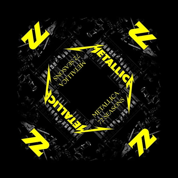 Metallica - Bandana 72 Seasons para Adultos Unisex (Negro, Amarillo)