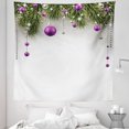 thumbnail image 1 of Christmas Tapestry, Tree with Tinsel and Ball with Present Wrap Ribbon Celebration Picture, Fabric Wall Hanging Decor for Bedroom Living Room Dorm, 5 Sizes, Purple Grey Green, by Ambesonne, 1 of 1
