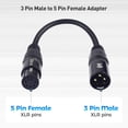thumbnail image 2 of Adaptador DMX Cable Matters de 3 pines macho a 5 pines hembra, paquete de 2, 2 of 7