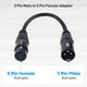 thumbnail image 2 of Adaptador DMX Cable Matters de 3 pines macho a 5 pines hembra, paquete de 2, 2 of 7