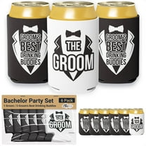 Ellopi Novelty Groom & Groomsmen Neoprene Can Coolers, 6 Pack