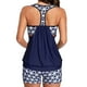thumbnail image 4 of Gibobby Conjunto de traje de baño de bikini Trajes de baño Tankini de dos piezas T Back Blouson Swim Tops con pantalones cortos para niños Trajes de baño(Marina,CH), 4 of 4