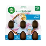 Air Wick Essential Mist Scented Oil Cordless Diffuser Refills, Linen & Petals, 3 Count