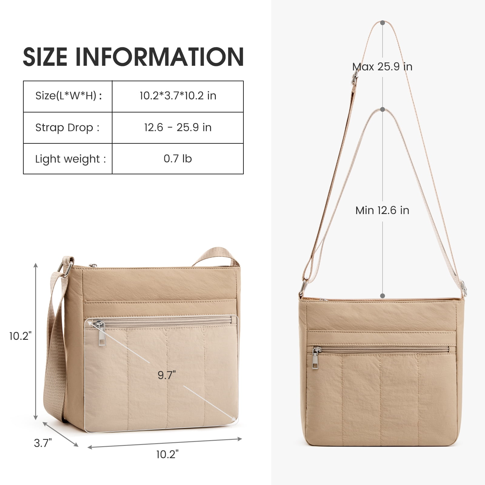 G4Free Nylon Crossbody Bags for Women, Lightweight Casual Quilted Shoulder Handbags for Travel Work