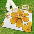 thumbnail image 6 of Orange Flowers White Background Simple Design Picnic Blanket Waterproof Outdoor Beach Blanket Hand-held Pad Suitable for Travel, Camping, Beach, Family Gatherings, 6 of 7