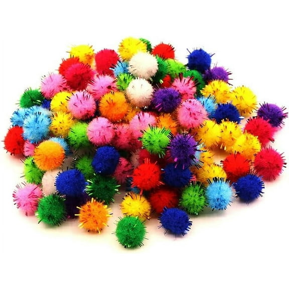 LZLINGMEI Glitter Tinsel Pom Poms Sparkle Balls for DIY Craft Party Decoration