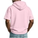 thumbnail image 4 of Ceisia Men's Relaxed Fit Short Sleeve Hooded T-Shirt with Drawstring and Side Pockets Pink XXL Gifts, 4 of 8
