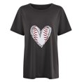 thumbnail image 3 of adviicd T-Shirts pour Femmes T-Shirt d'Été Mignon Graphique Ample Col Rond Manches Courtes Hauts Décontractés Gris Foncé,TTG, 3 of 3