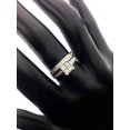 thumbnail image 5 of Midwest Jewellery Diamond Bridal Set 10K White Gold Engagement Ring/Wedding Ring Set Princess Cut White Gold 10k 2pc Set (1ctw, i2/i3, I/j) (white-gold, 10) (8), 5 of 5