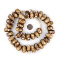 thumbnail image 2 of The Bead Chest Carved Brown Bone Beads - Full Strand of Fair Trade Artisanal African Beads (Criss Cross Eye), 2 of 3