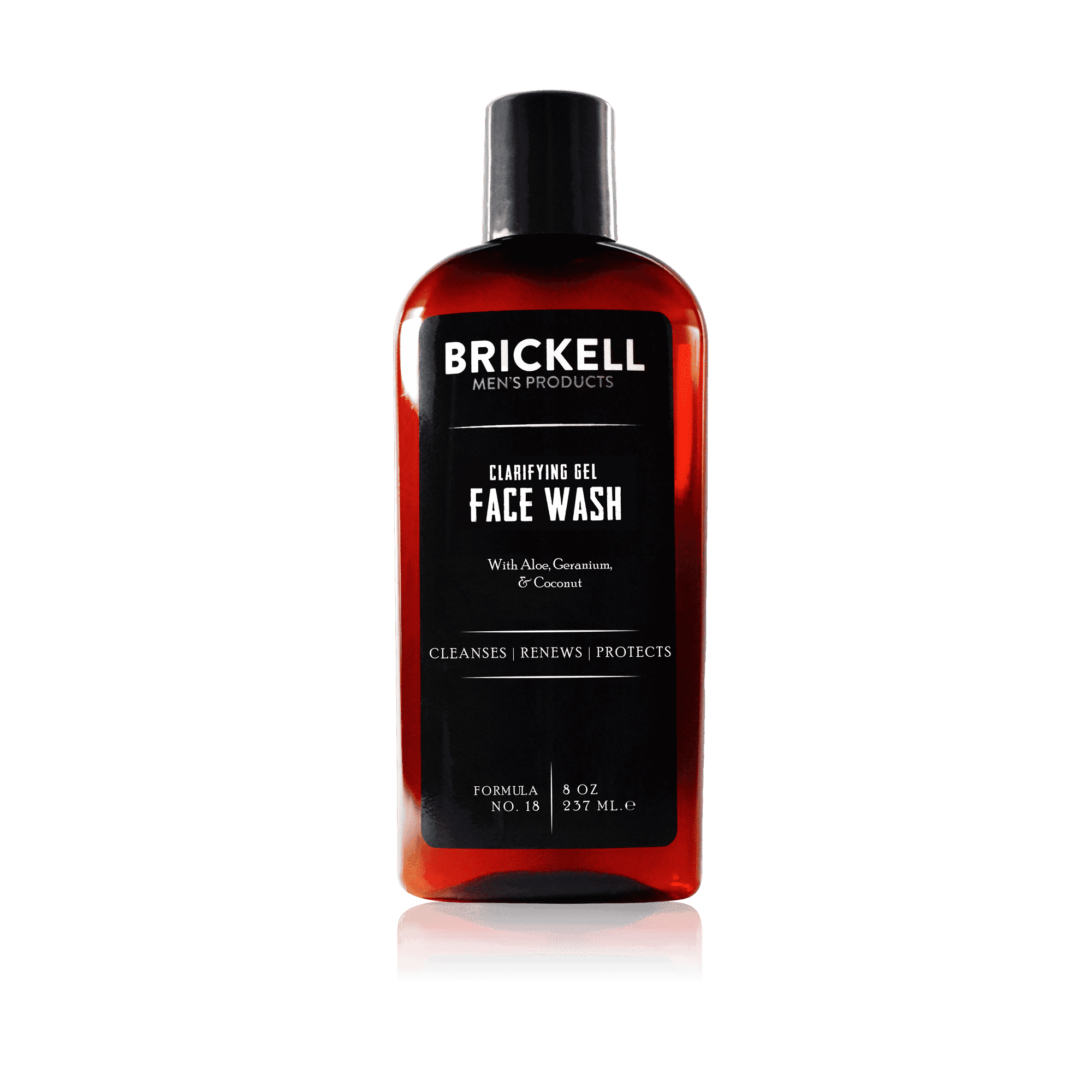 Brickell Men's Clarifying Gel Face Wash for Men, Rich Foaming Daily Facial Cleanser Formulated With Aloe, Geranium and Coconut, 8 Ounce, Scented