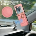 thumbnail image 6 of PU Leather Kickstand Case for Samsung Galaxy Z Flip 7 FE / Z Flip 6, Credit Card Slots & Adjustable Crossbody Strap, Support Magnetic Car Mount, Drop Protective & Elegant Phone Cover, Pink, 6 of 7