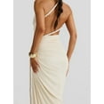 thumbnail image 3 of Women'S Summer Beach Sexy- Asymmetrical High Slit Night Out Dress Sets White M, 3 of 5