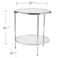 thumbnail image 4 of 26" Chrome Glass And Iron Round Mirrored End Table With Shelf, 4 of 6