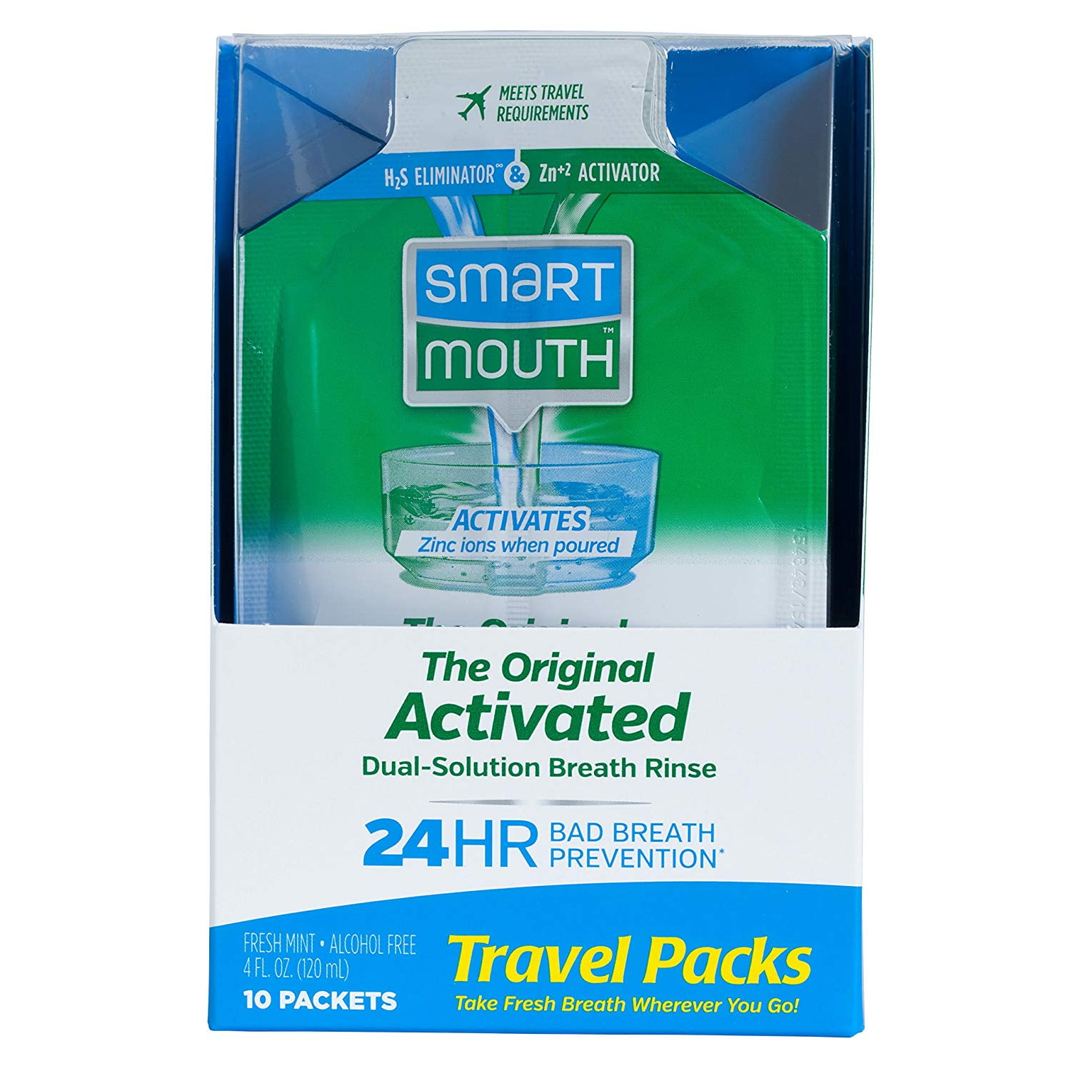 SmartMouth Mouthwash Travel Packets for 24 Hours of Fresh Breath