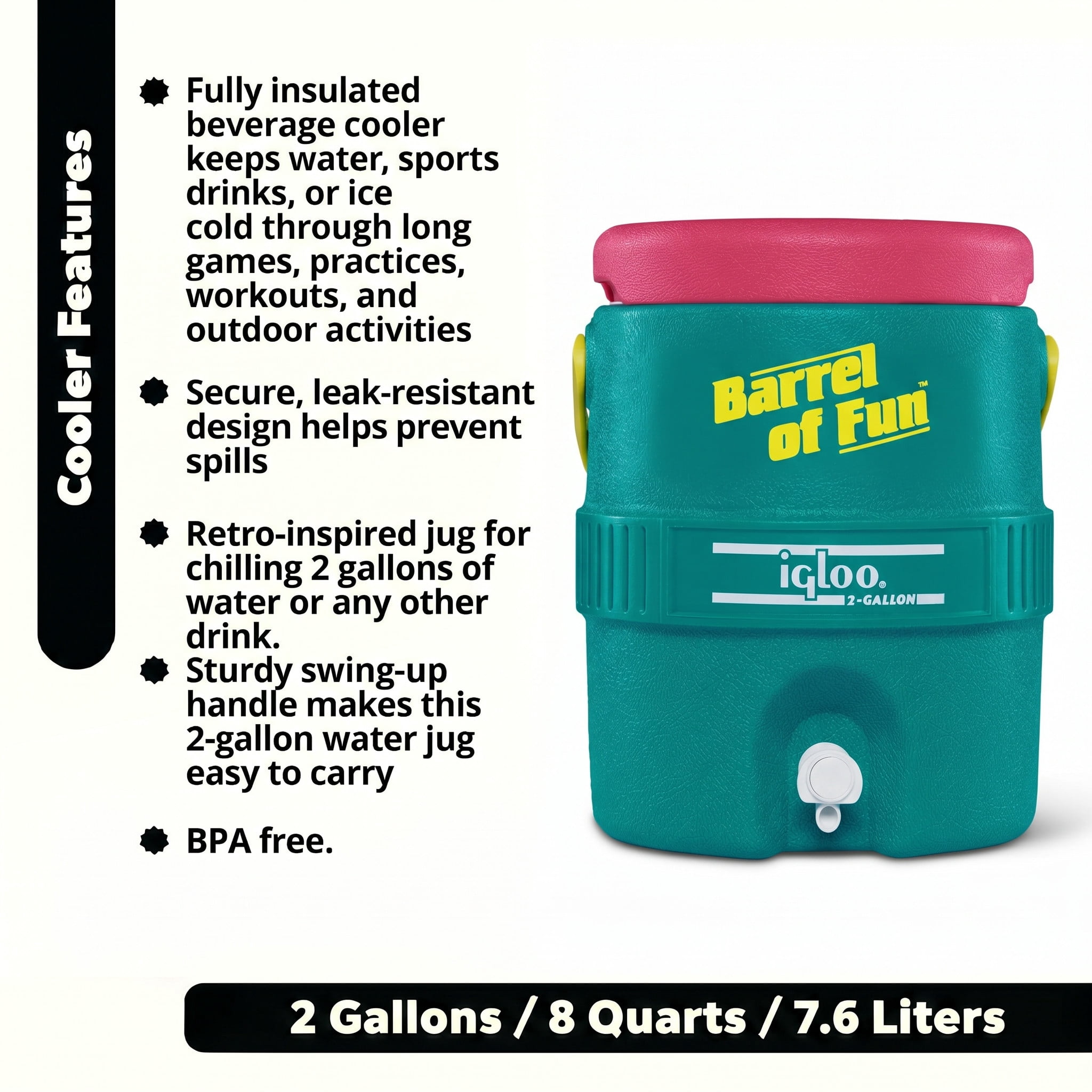 Igloo Retro Barrel of Fun 2 Gallon Jug