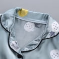thumbnail image 4 of Kids Toddler Girls Boys Satin Pajamas Set Summer 2 Piece PJs Sets Button Down Short Sleeve Shirt Top with Long Pants Sleepwear Outfits, 4 of 10
