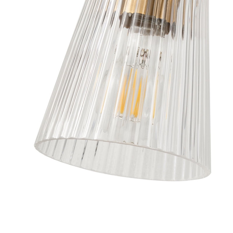 22.24" Contemporary Vaniy Light, 3-Light Bathroom Light Fixtures with Clear Glass Shades for Bedroom, Hallway & Entryway