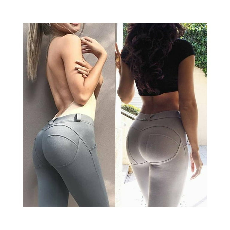 Interloper Low Rise Butt Lift Yoga Pants Fitness Leggings Stretch Ruched  Pants Gray - Comfy Stylish
