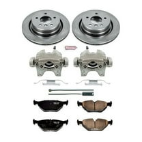 PowerStop Rear Stock Replacement Brake Pad and Rotor Kit with Calipers Fits: BMW Select Models KCOE581