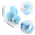 thumbnail image 3 of Set of 9 Plush Bunny Rabbit Pom Pom Decorations with Felt Ears for Crafting DIY Projects Party Favors Home Decor Ornaments, 3 of 3