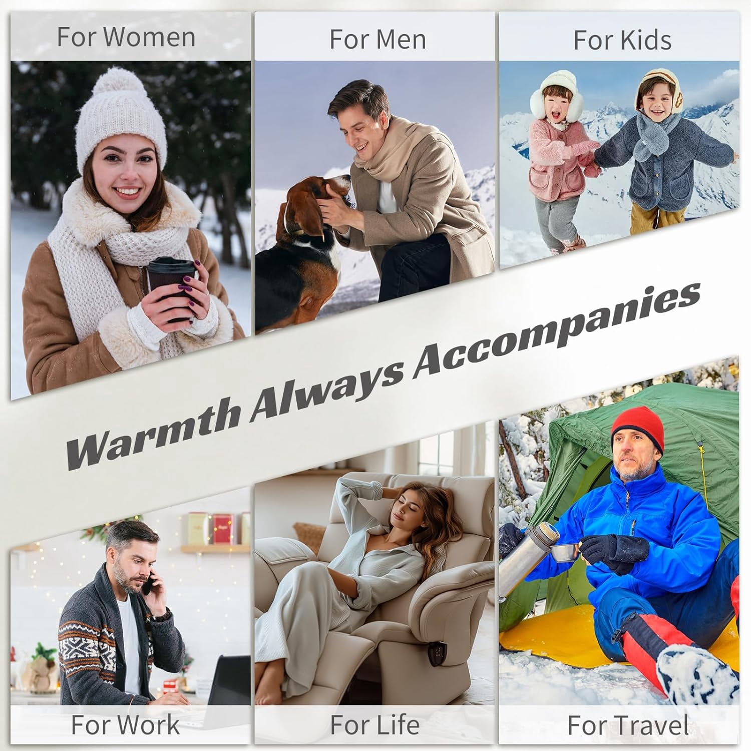 Hand Warmers Rechargeable 2 Pack,6000mAh Electric Hand Warmers,USB Portable Pocket Heater 3 Heat Settings,AI-Smart Chips Safe Heat,Women Mens Gift for Indoor,Outdoor