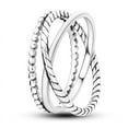 thumbnail image 1 of 925 Silver Stackable Vintage Leaf Ring For Women Crystal S925 Bowknot Rings Original Finger Rings Anniversary Retro Jewelry YFR084 7, 1 of 6