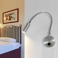 thumbnail image 1 of 1w + 3w Led Bedside Lamp For Reading Led Flexible Swan Reading Lamp silver Led Reading Light Wall Light With Switch Warm, 1 of 7