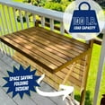 thumbnail image 6 of Patio Wise Outdoor Folding Balcony Table, Foldable Acacia Wood Deck Bar Tray, 6 of 15