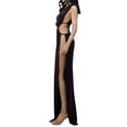thumbnail image 5 of SAYOO Women's Long Dress, Oblique Shoulder Hollow Out Solid Color High Split One Piece Dress, 5 of 6