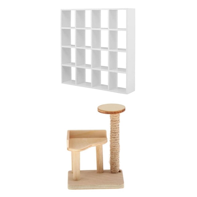 Estante Para Zapatos Para 1/12, Estante De Juguete Mianiture Con árbol De Gato