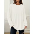 thumbnail image 4 of MOYIKO Oversized Long Sleeve Shirts for Women Casual Crewneck Loose Fit Tees Tops, 4 of 7