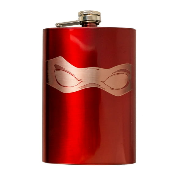 8oz RED Ninja Mask Flask L1